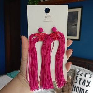 ♥️ Bershka Hot Pink Tassel Earrings